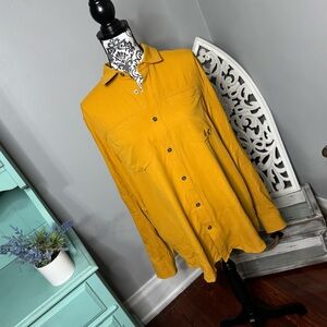 Under Armour Button Down Collared Shirt Size Medium Boho Holiday Mustard